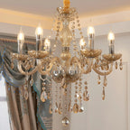 Lustre réglable en cristal style chandelier du milieu du siècle