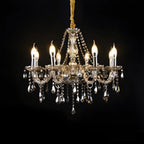 Lustre réglable en cristal style chandelier du milieu du siècle
