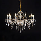 Lustre réglable en cristal style chandelier du milieu du siècle
