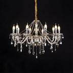 Lustre réglable en cristal style chandelier du milieu du siècle