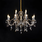 Lustre réglable en cristal style chandelier du milieu du siècle