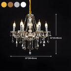 Lustre réglable en cristal style chandelier du milieu du siècle
