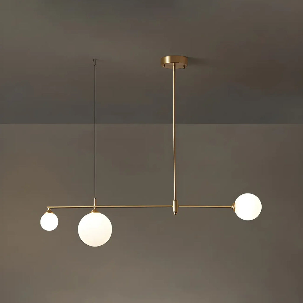 Suspension moderne dorée à globe réglable pour îlot de cuisine