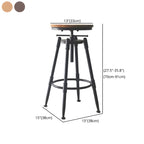 Tabourets de bar pivotants en métal et cuir de style industriel avec dossier