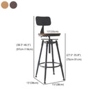 Tabourets de bar pivotants en métal et cuir de style industriel avec dossier