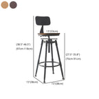 Tabourets de bar pivotants en métal et cuir de style industriel avec dossier