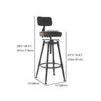 Tabourets de bar pivotants en métal et cuir de style industriel avec dossier