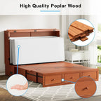 Lit escamotable Mixoy Murphy avec matelas pliable, lit-armoire cube moderne avec tiroir de rangement et station de recharge USB