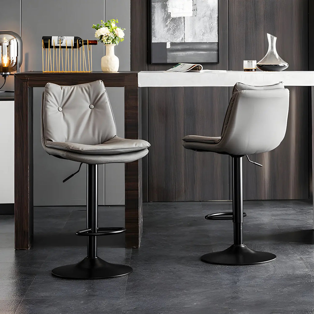 Tabourets de bar pivotants modernes en cuir réglables