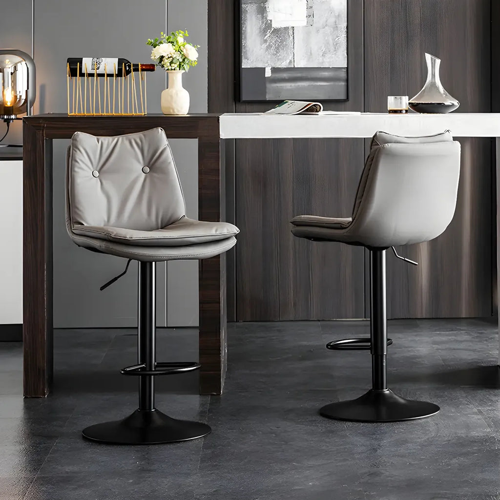 Tabourets de bar pivotants modernes en cuir réglables