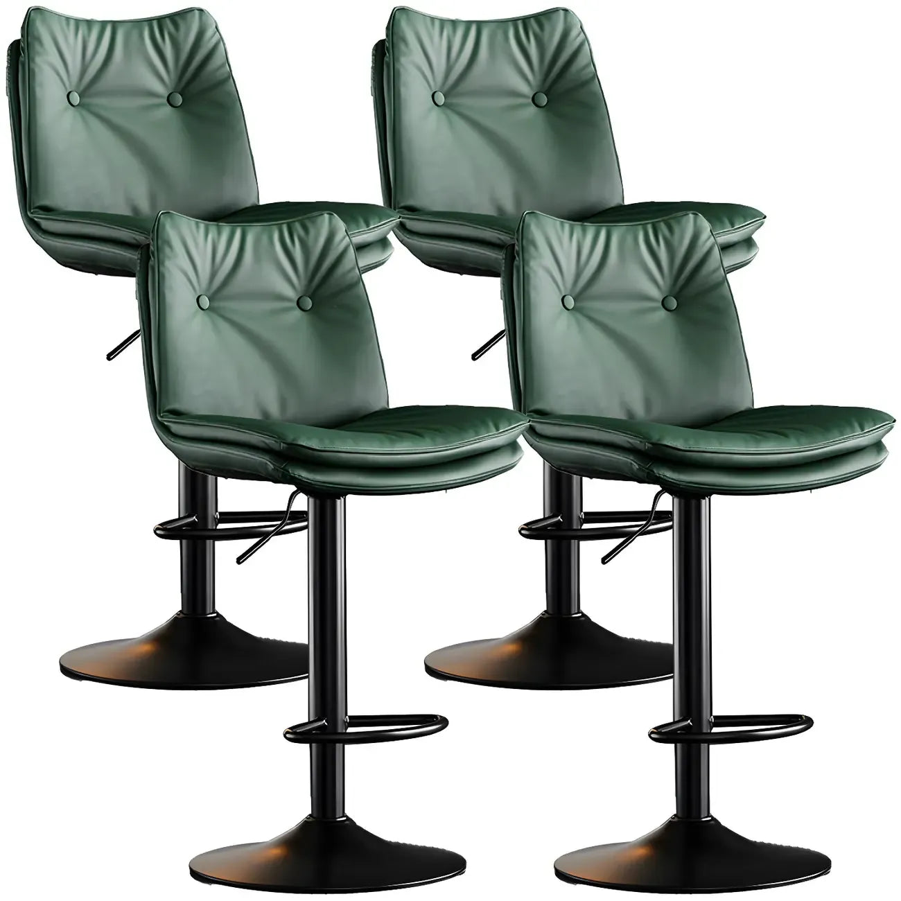 Tabourets de bar pivotants modernes en cuir réglables