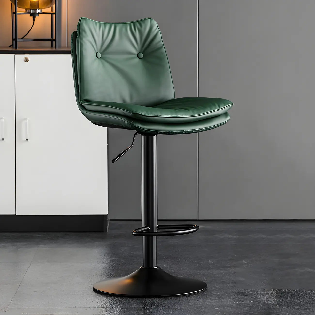 Tabourets de bar pivotants modernes en cuir réglables
