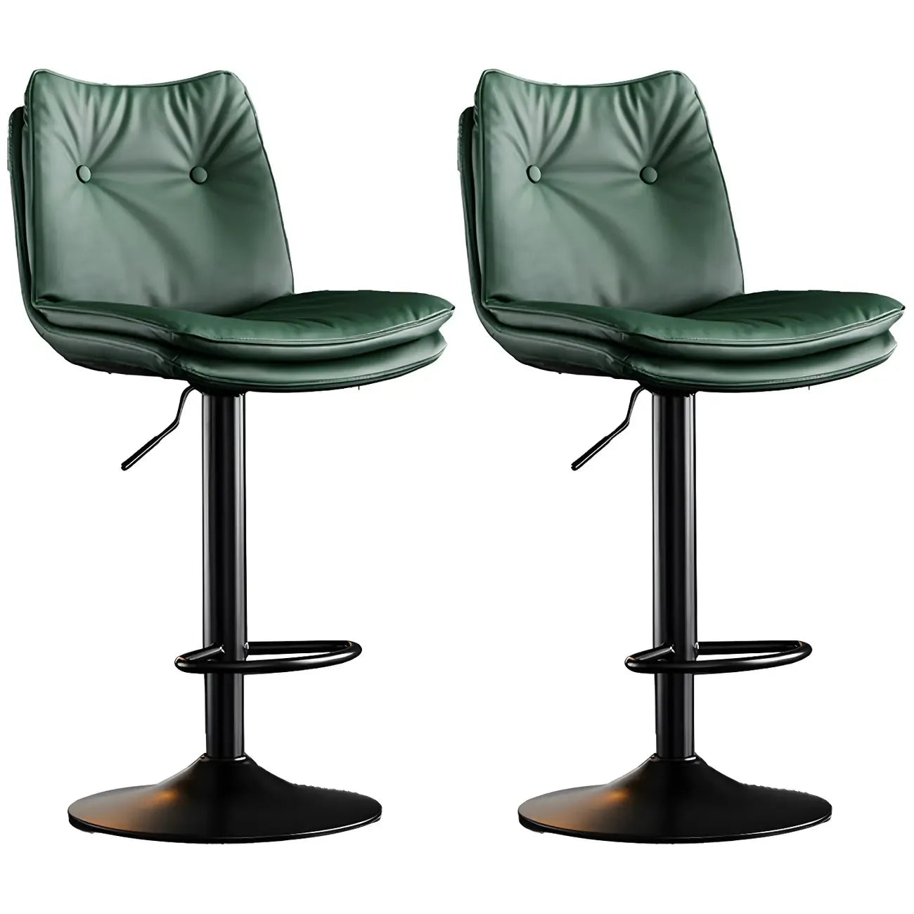 Tabourets de bar pivotants modernes en cuir réglables