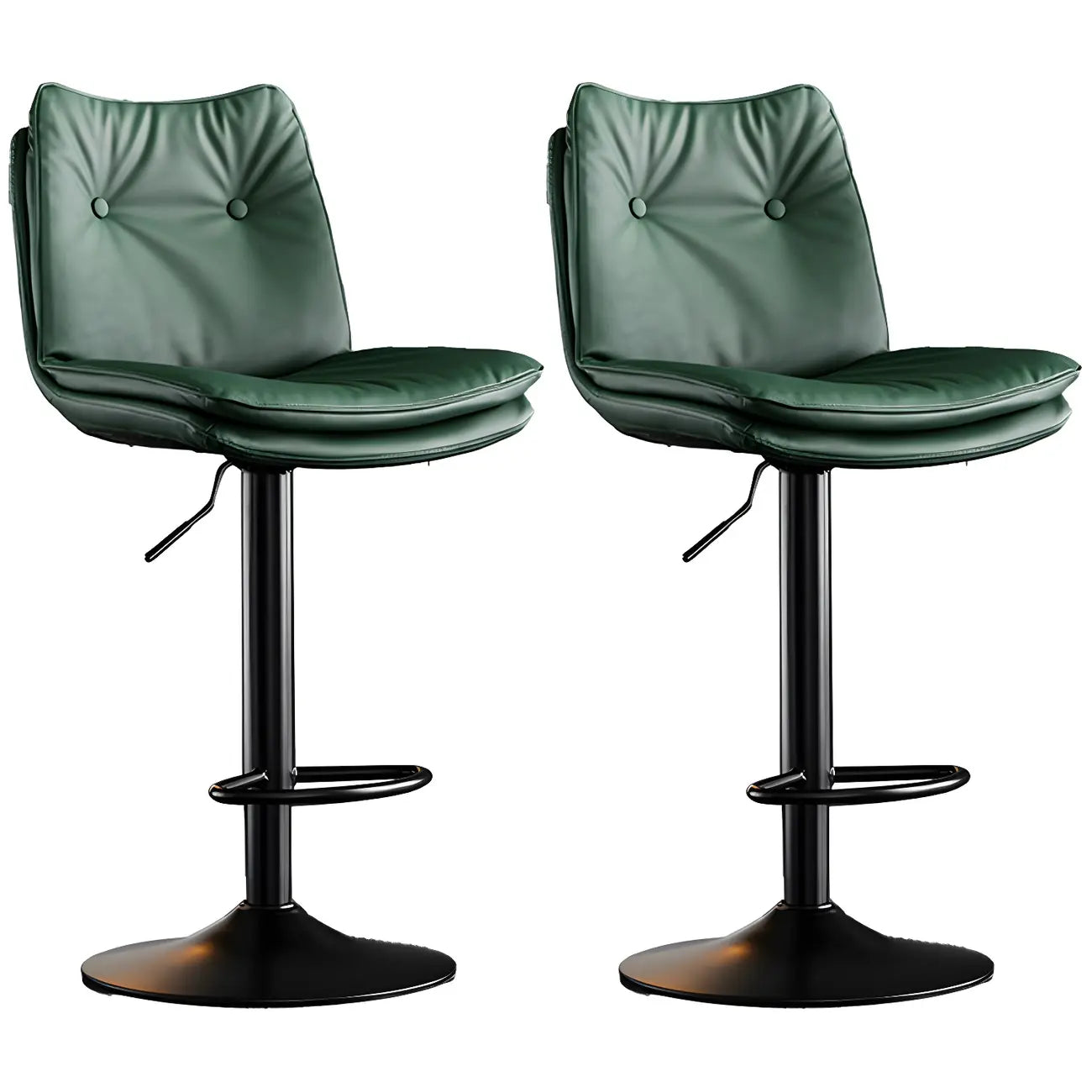 Tabourets de bar pivotants modernes en cuir réglables
