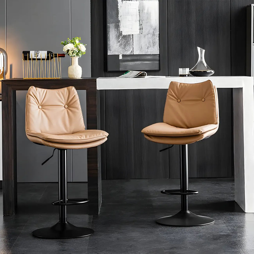 Tabourets de bar pivotants modernes en cuir réglables
