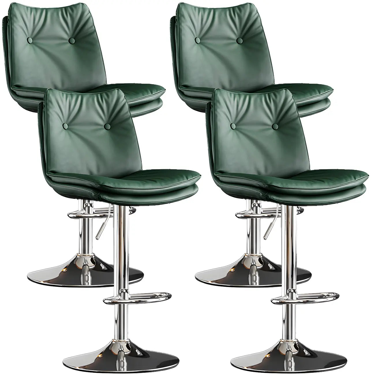 Tabourets de bar pivotants modernes en cuir réglables
