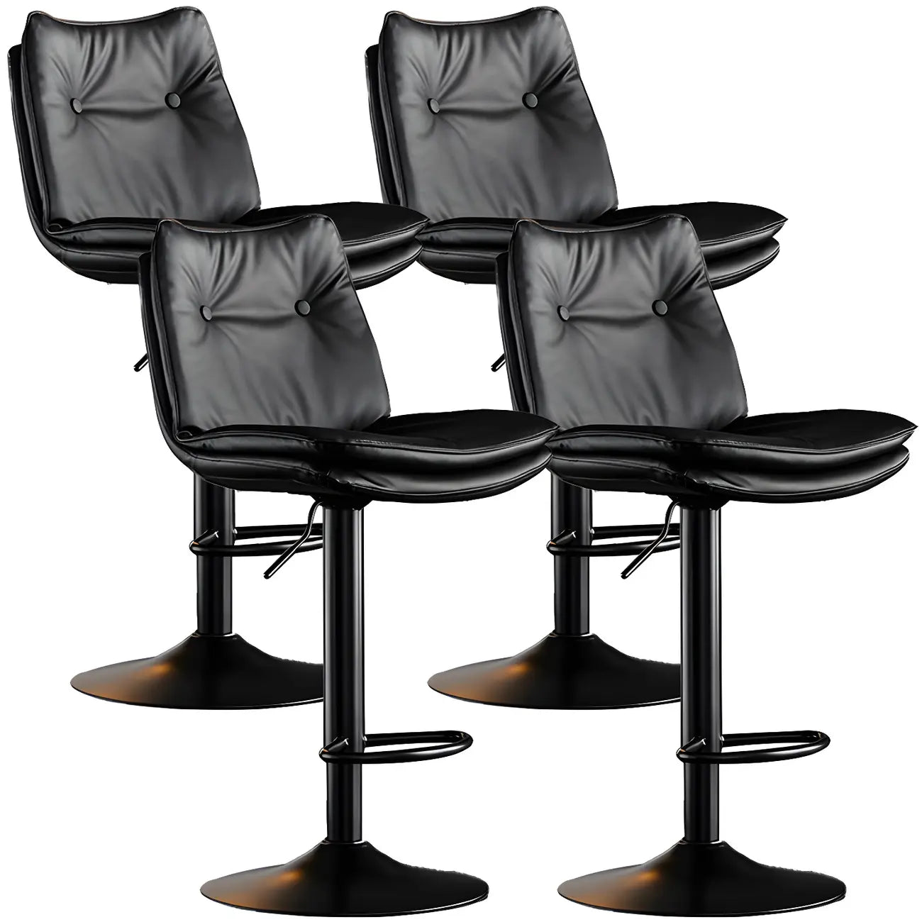 Tabourets de bar pivotants modernes en cuir réglables