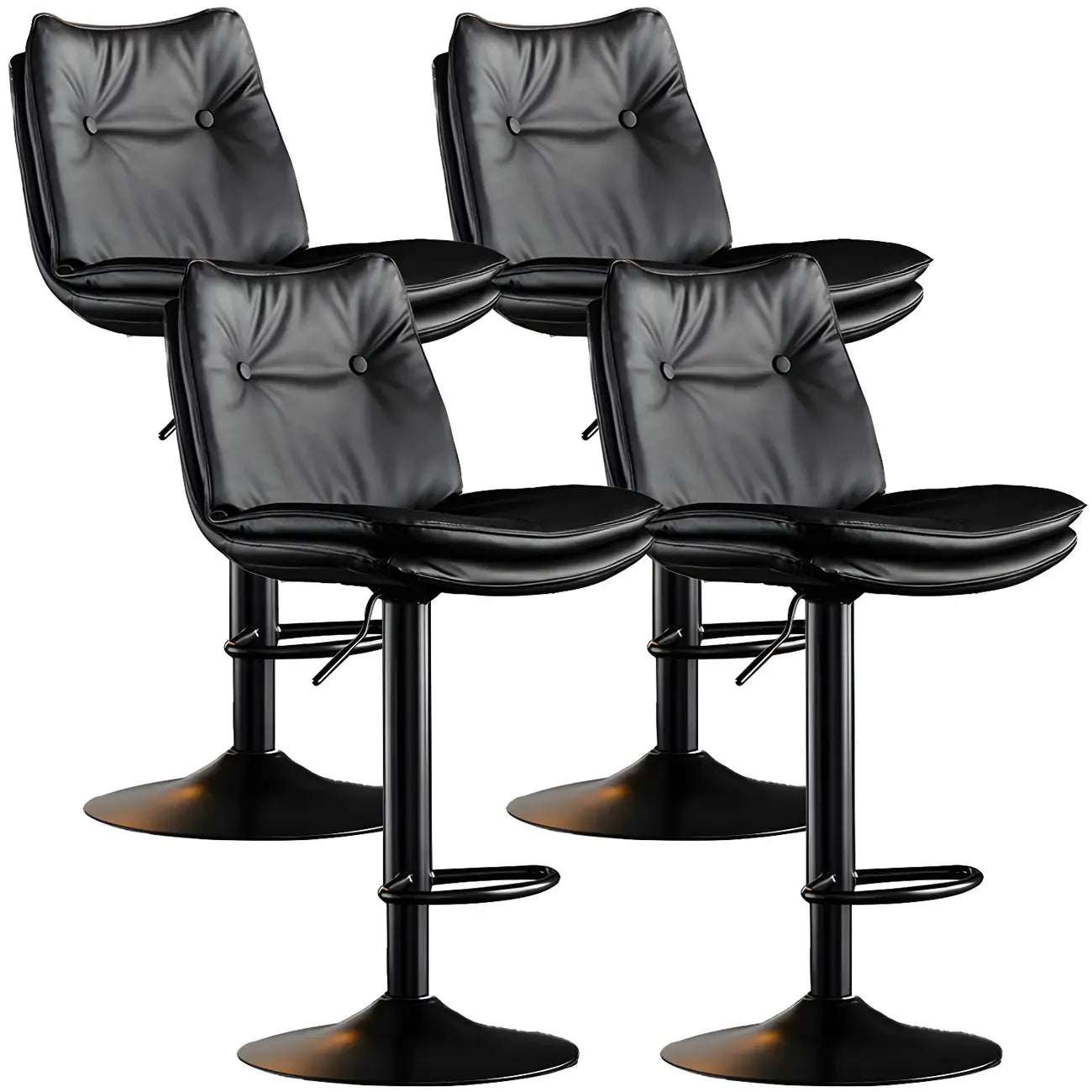 Tabourets de bar pivotants modernes en cuir réglables