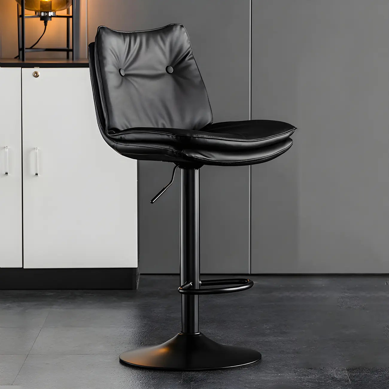 Tabourets de bar pivotants modernes en cuir réglables