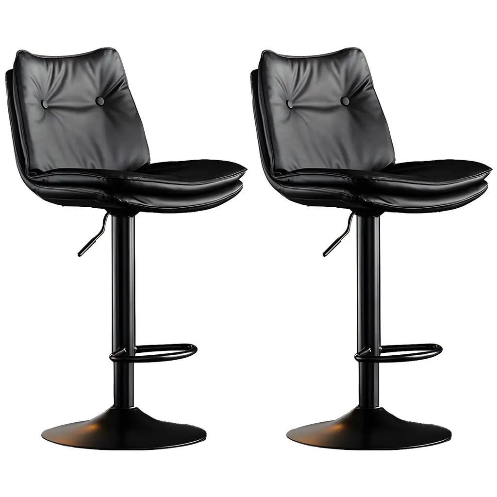 Tabourets de bar pivotants modernes en cuir réglables