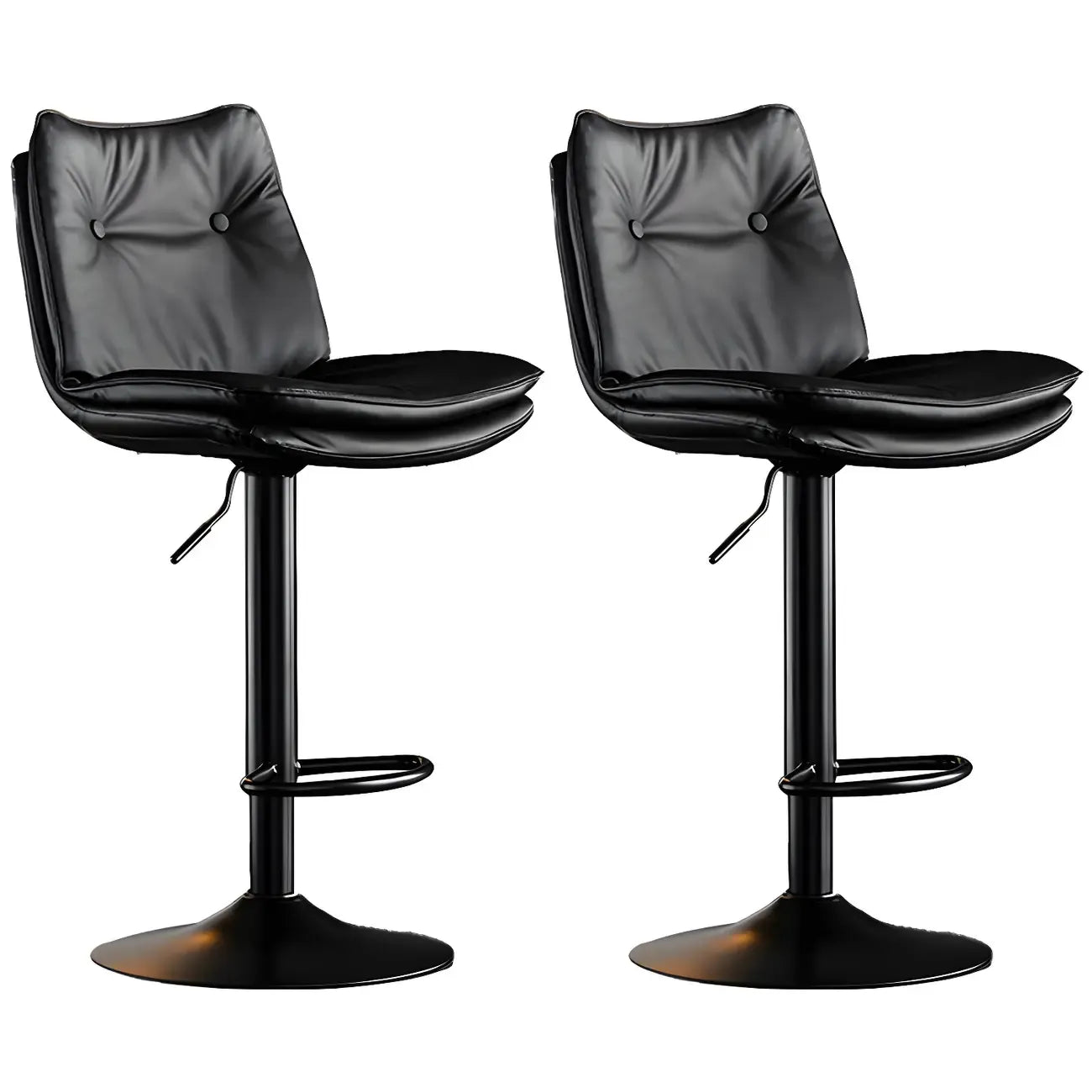 Tabourets de bar pivotants modernes en cuir réglables