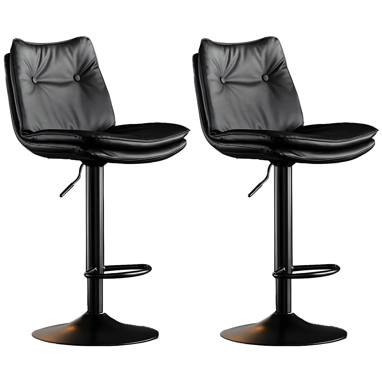 Tabourets de bar pivotants modernes en cuir réglables