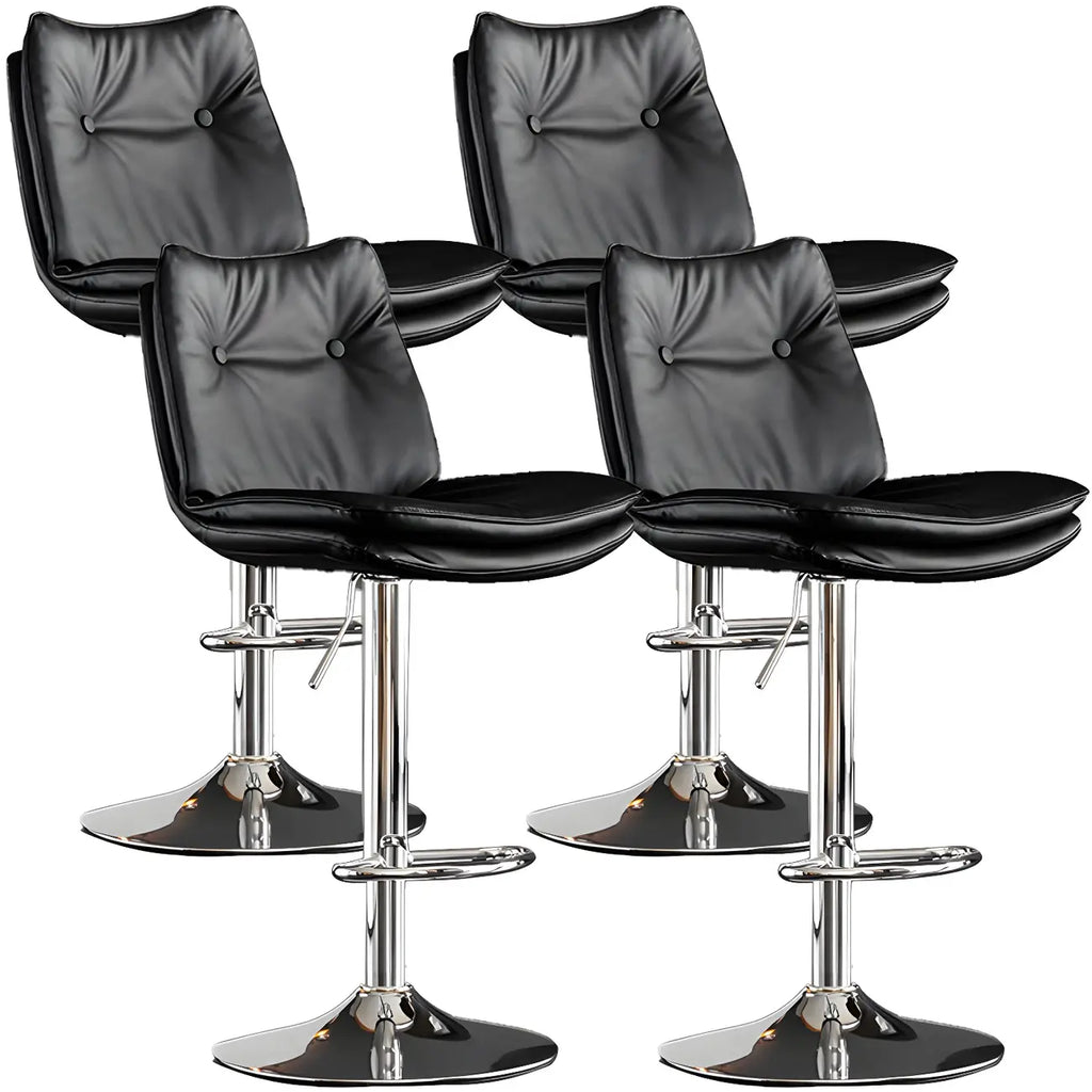 Tabourets de bar pivotants modernes en cuir réglables