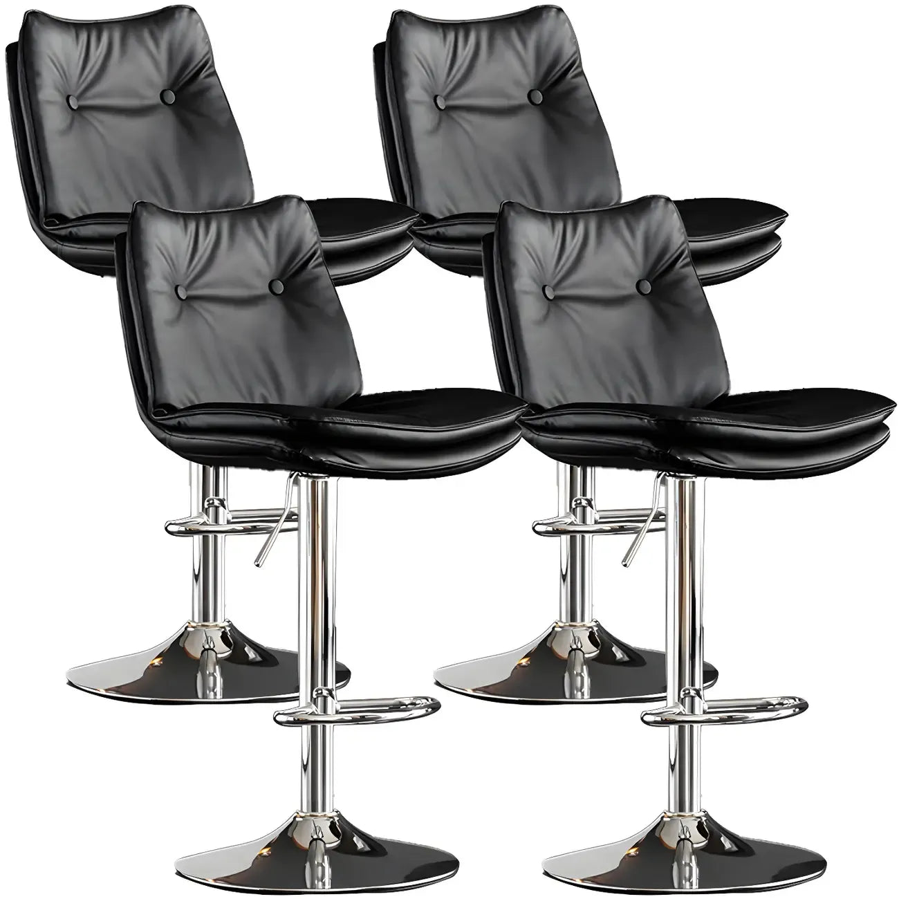 Tabourets de bar pivotants modernes en cuir réglables