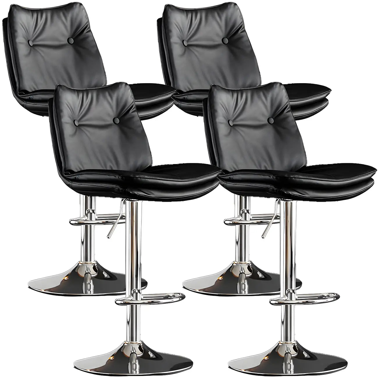 Tabourets de bar pivotants modernes en cuir réglables