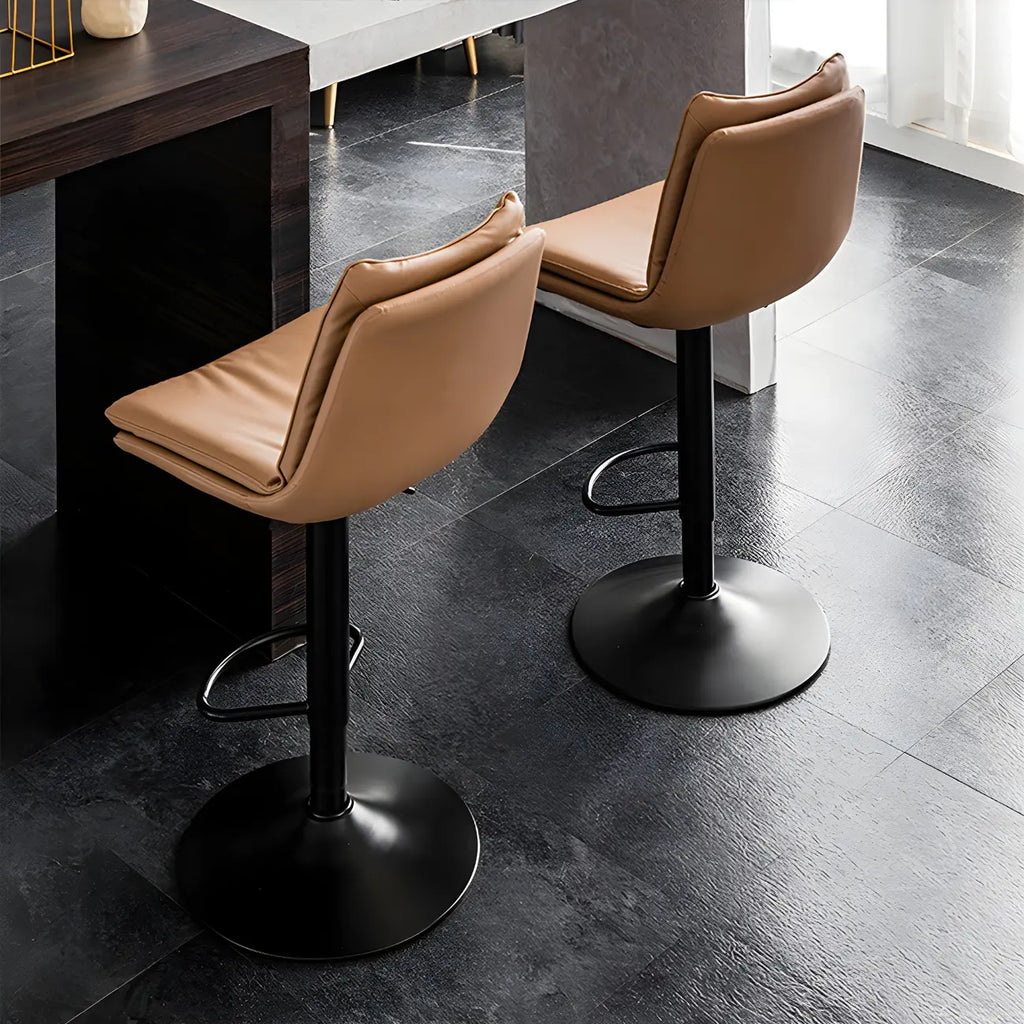 Tabourets de bar pivotants modernes en cuir réglables