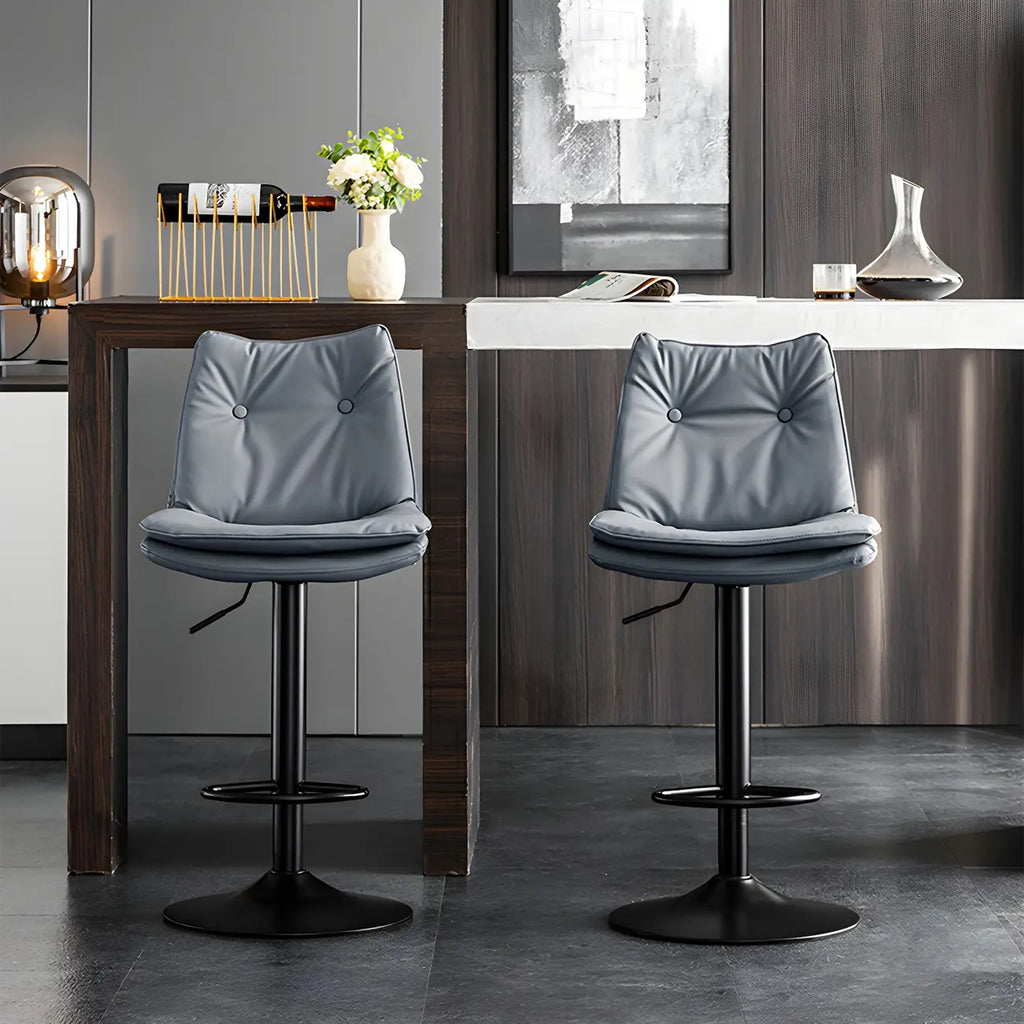 Tabourets de bar pivotants modernes en cuir réglables