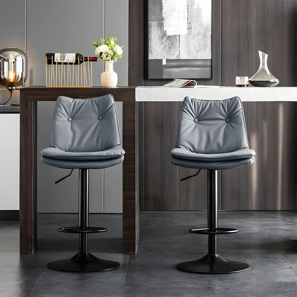Tabourets de bar pivotants modernes en cuir réglables