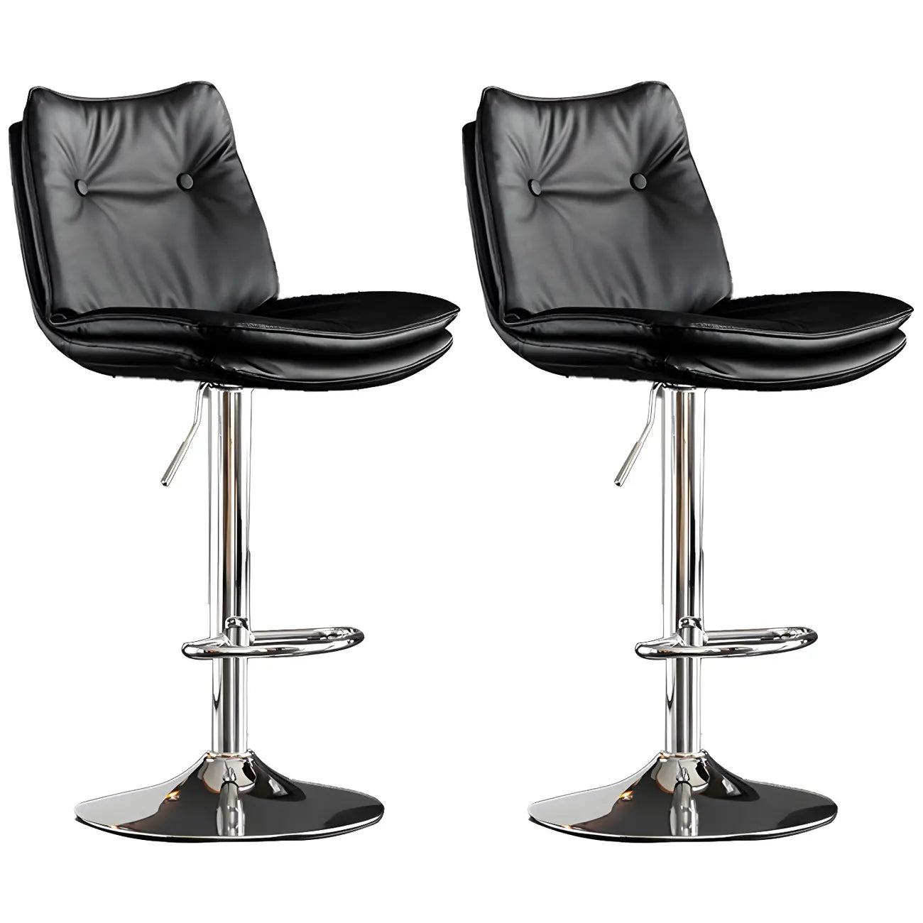 Tabourets de bar pivotants modernes en cuir réglables