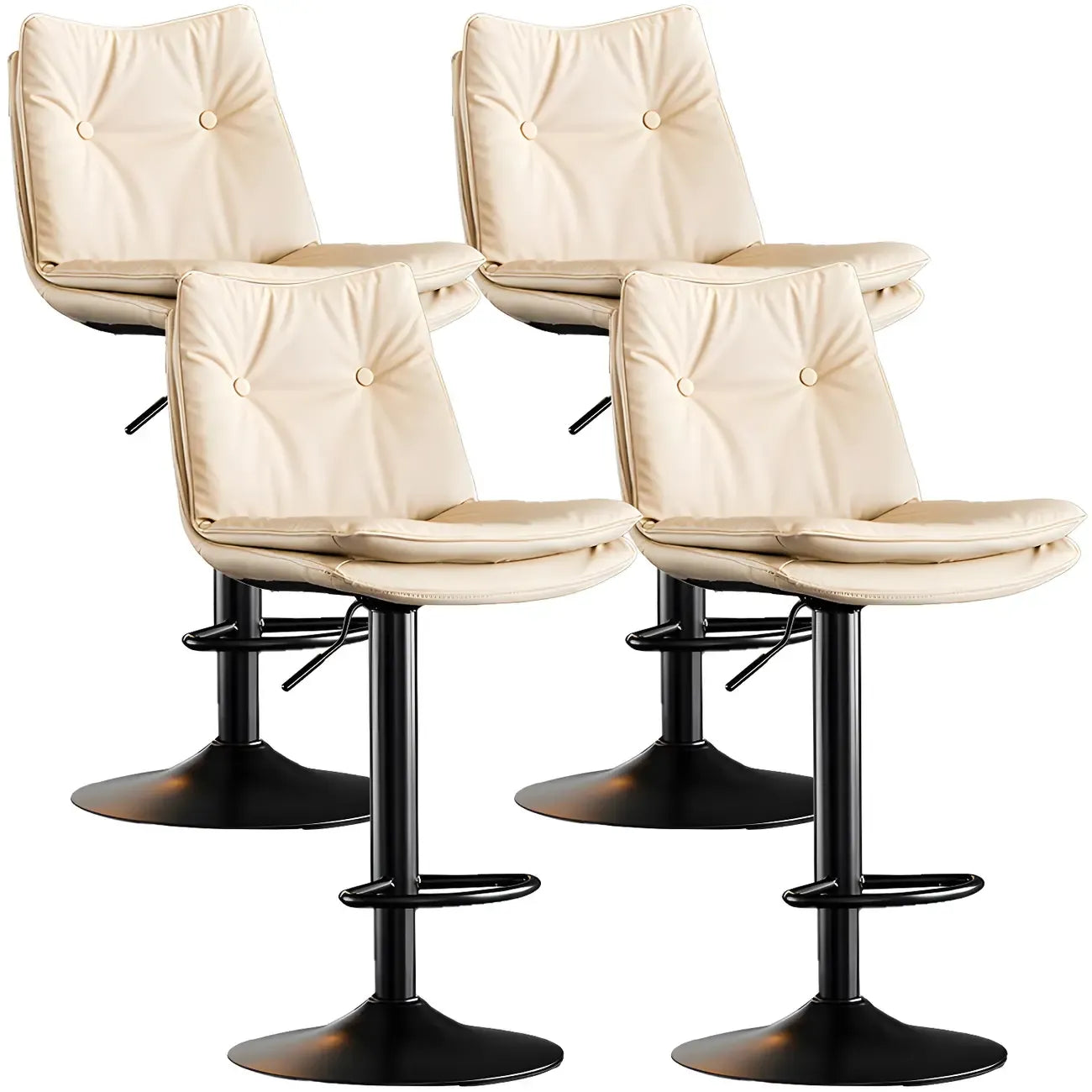 Tabourets de bar pivotants modernes en cuir réglables