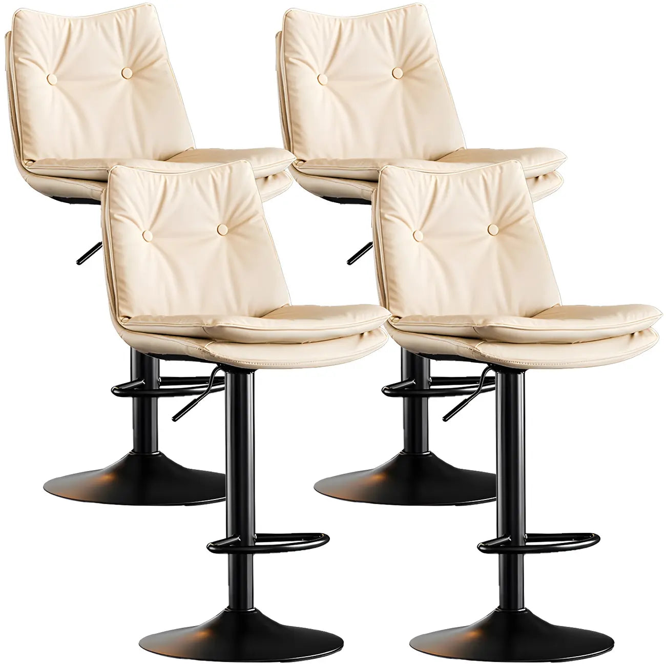 Tabourets de bar pivotants modernes en cuir réglables
