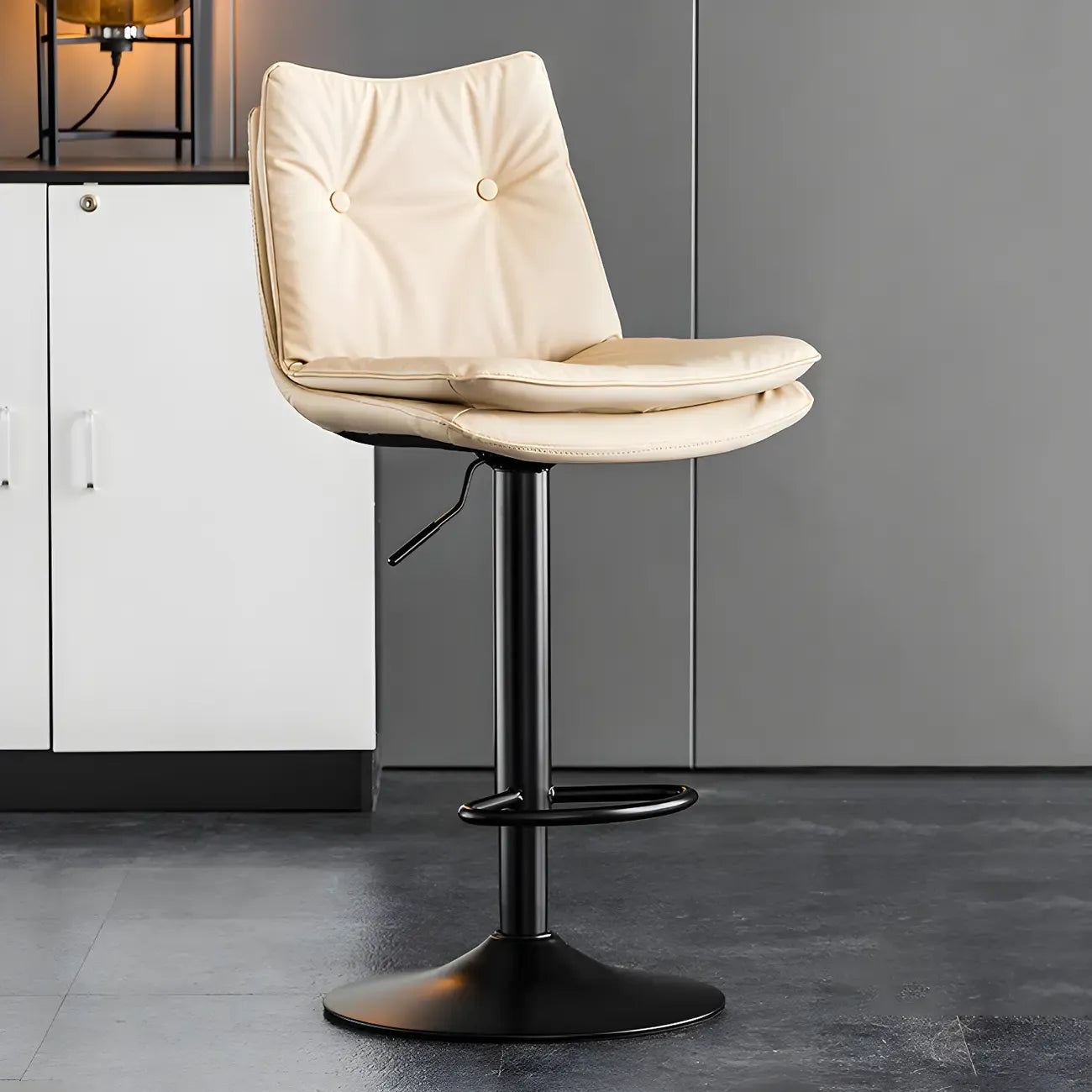 Tabourets de bar pivotants modernes en cuir réglables