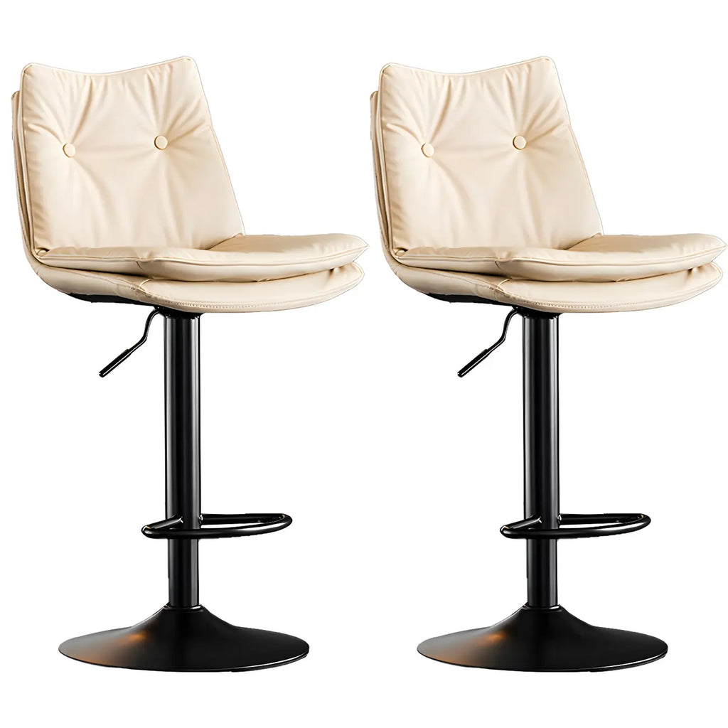 Tabourets de bar pivotants modernes en cuir réglables