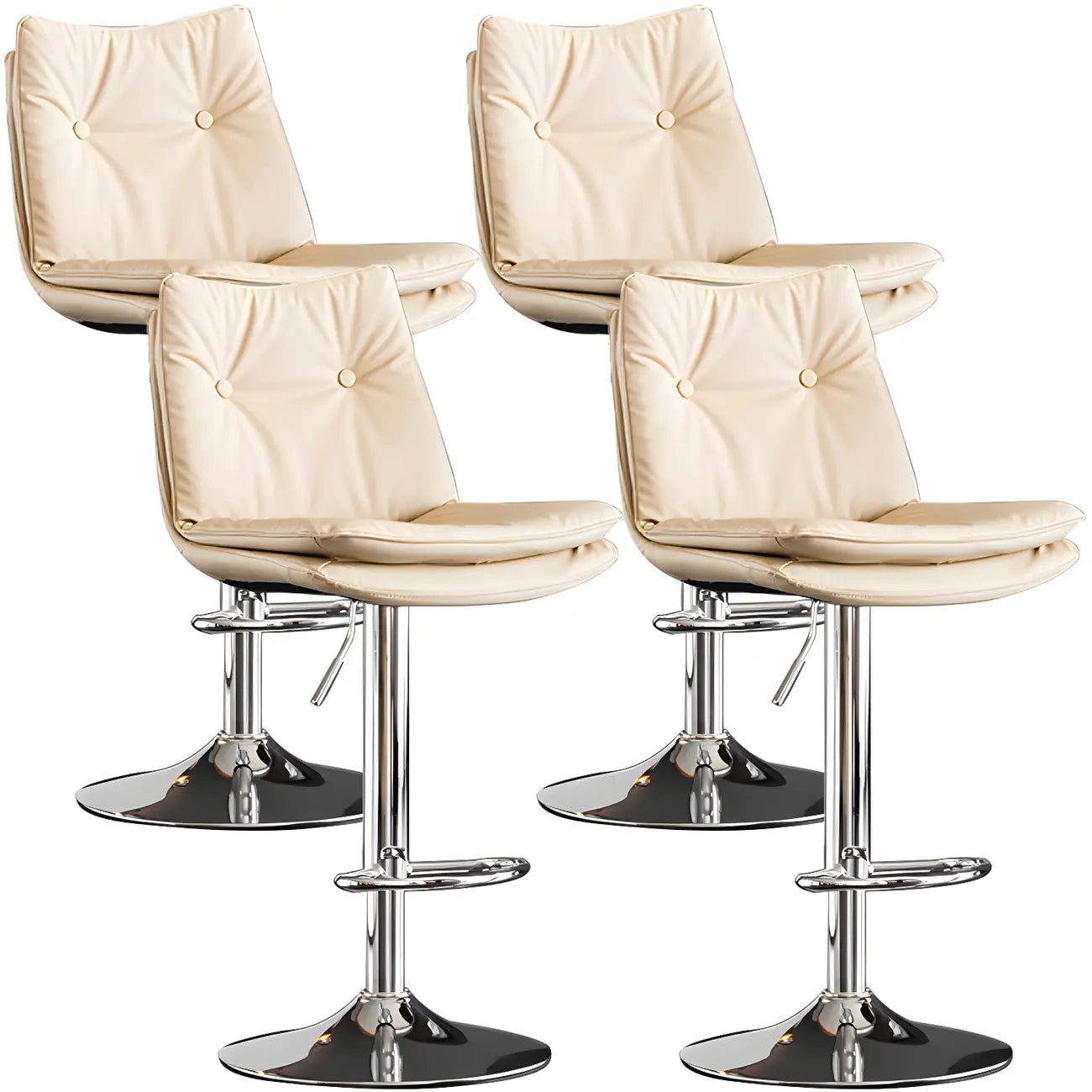 Tabourets de bar pivotants modernes en cuir réglables