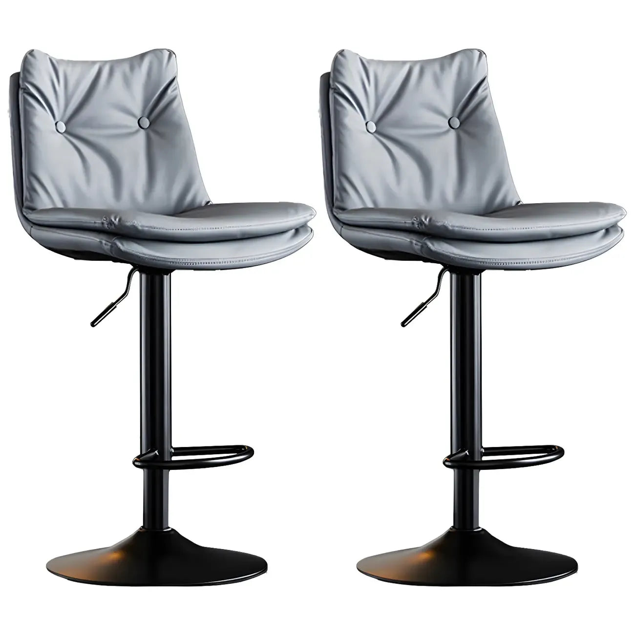 Tabourets de bar pivotants modernes en cuir réglables