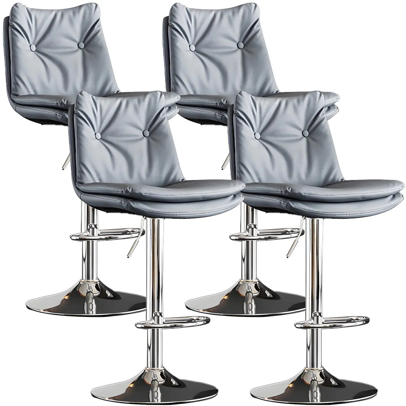 Tabourets de bar pivotants modernes en cuir réglables