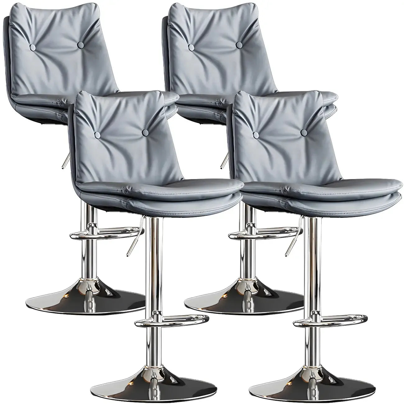 Tabourets de bar pivotants modernes en cuir réglables