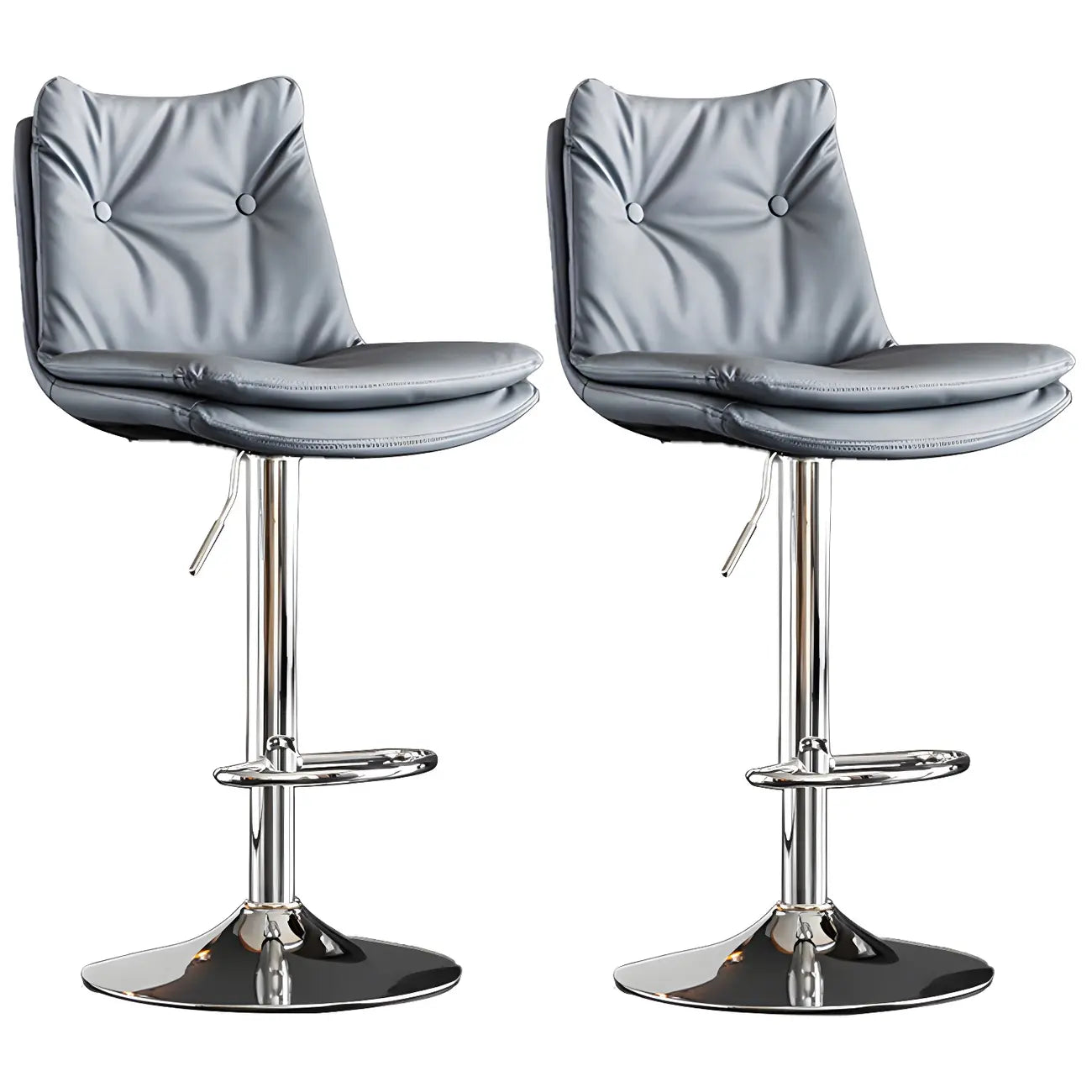 Tabourets de bar pivotants modernes en cuir réglables