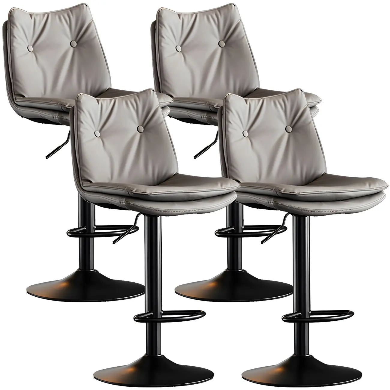 Tabourets de bar pivotants modernes en cuir réglables