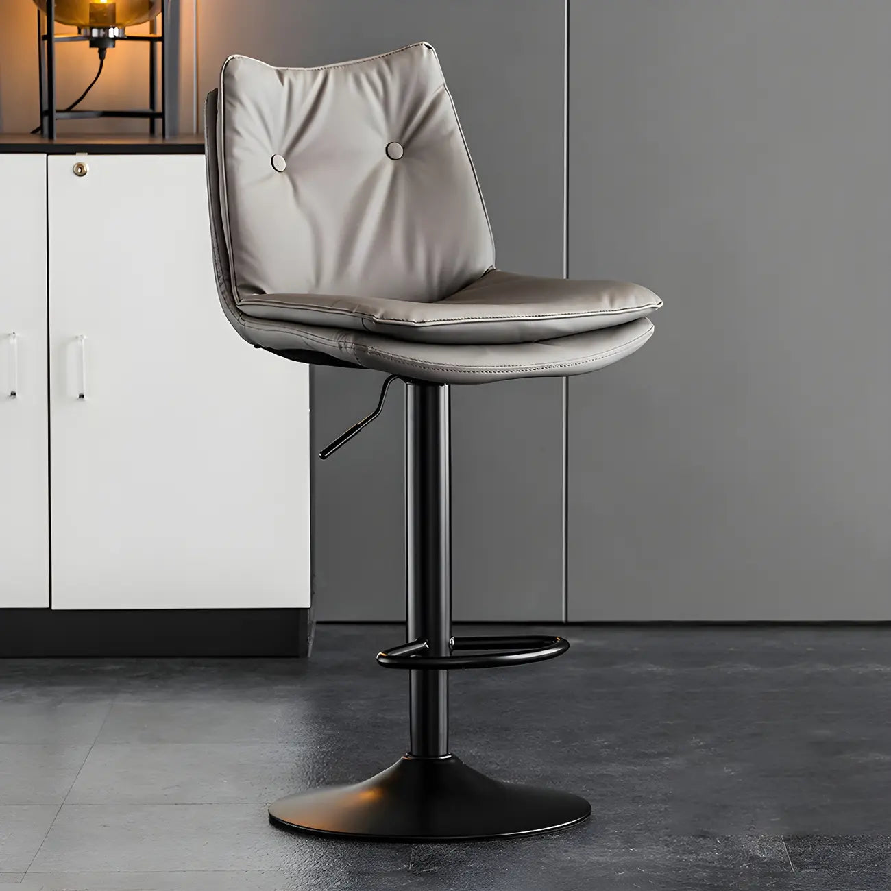Tabourets de bar pivotants modernes en cuir réglables