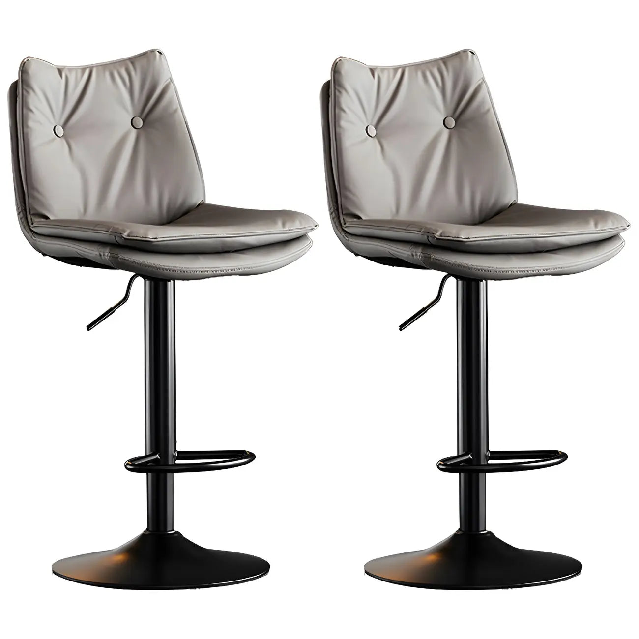 Tabourets de bar pivotants modernes en cuir réglables
