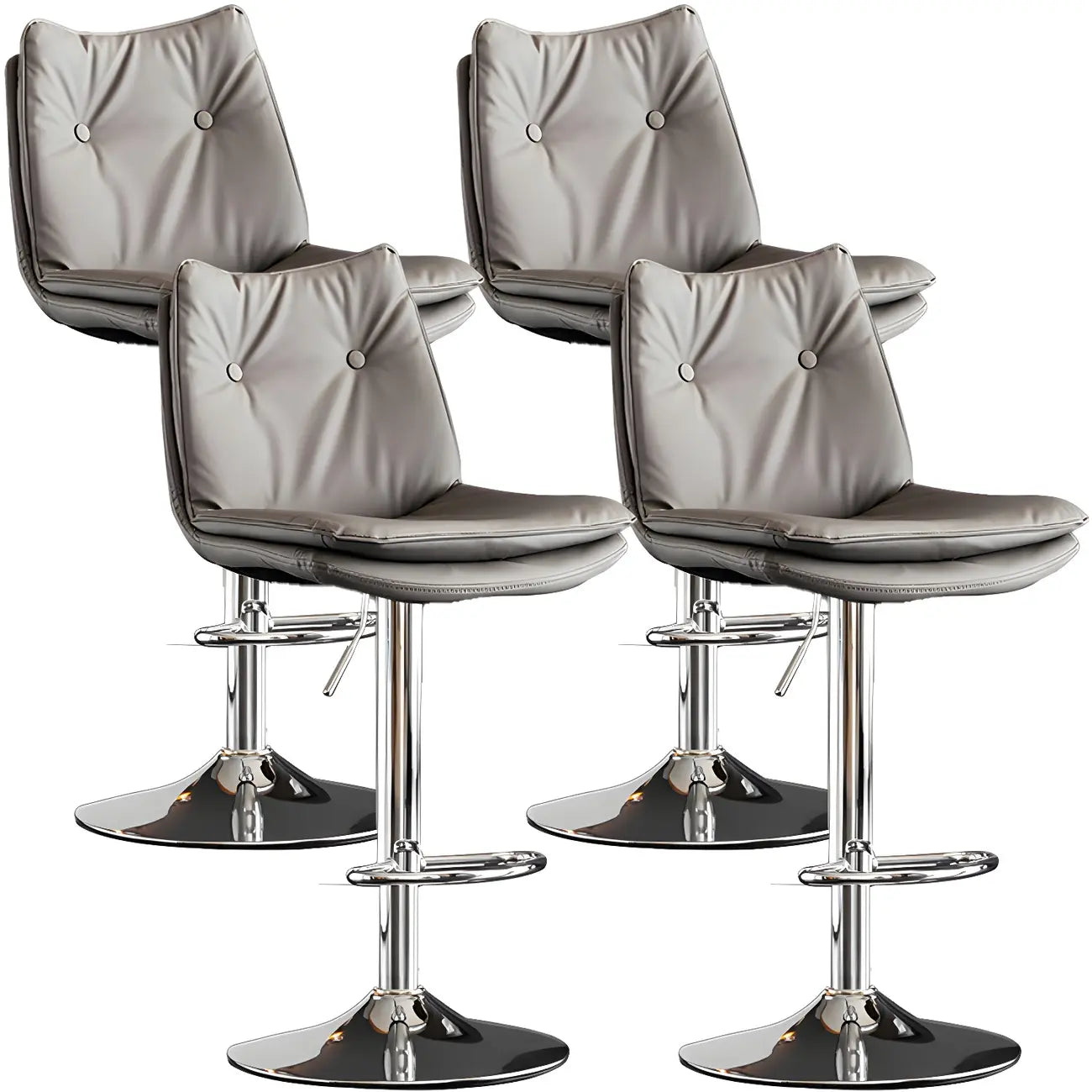 Tabourets de bar pivotants modernes en cuir réglables