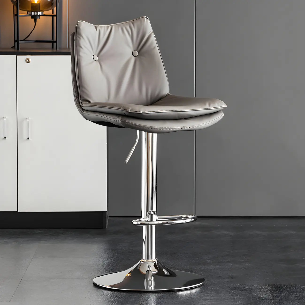 Tabourets de bar pivotants modernes en cuir réglables
