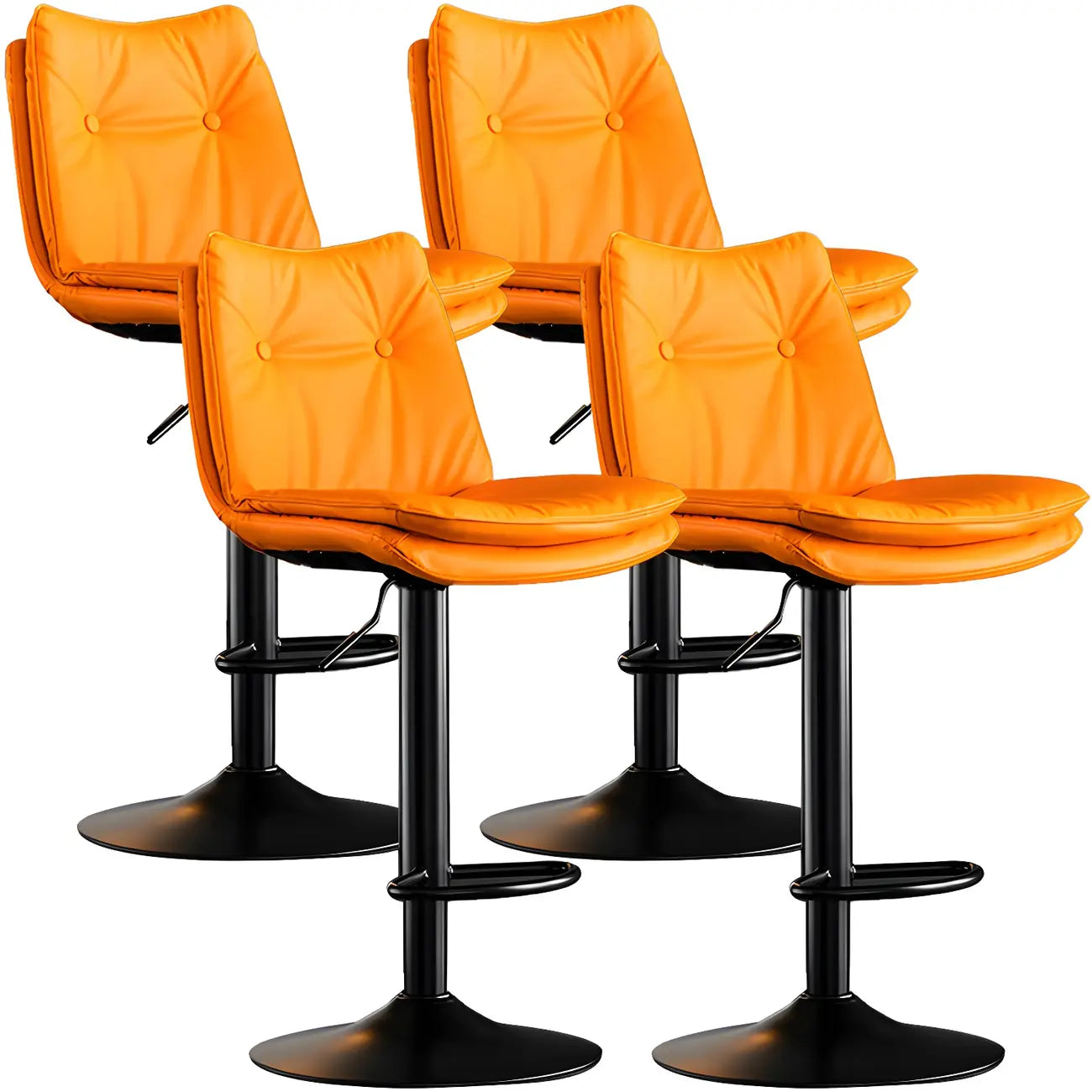 Tabourets de bar pivotants modernes en cuir réglables