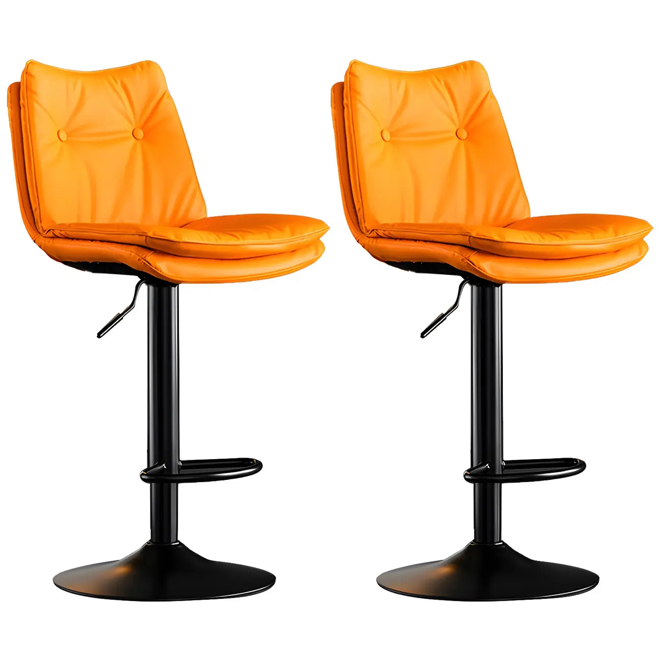 Tabourets de bar pivotants modernes en cuir réglables