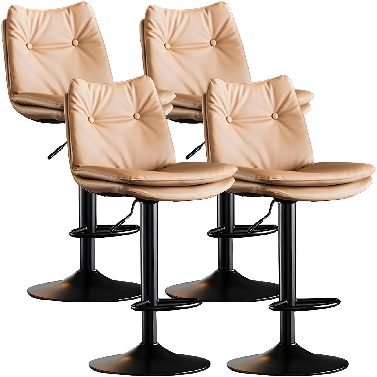 Tabourets de bar pivotants modernes en cuir réglables